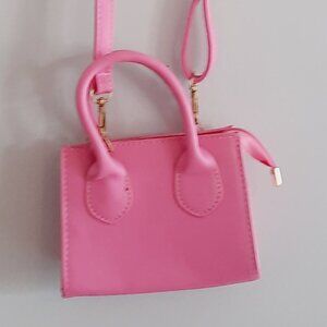 Cute Mini Pink Micro Purse Gold Harware Long Strap